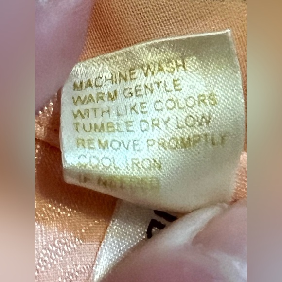 Vtg Victoria's Secret 80’s Peach Crystal Floral Sweep Nightgown Babydoll XL H4 - Picture 7 of 9